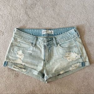 Abercrombie & Fitch Low Rise Distressed Short Shorts